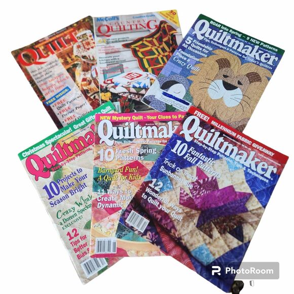 Lot of 5 Vintage 90s Quilting Magazines Quiltmaker Holidays Foundation Piecing - Picture 1 of 7